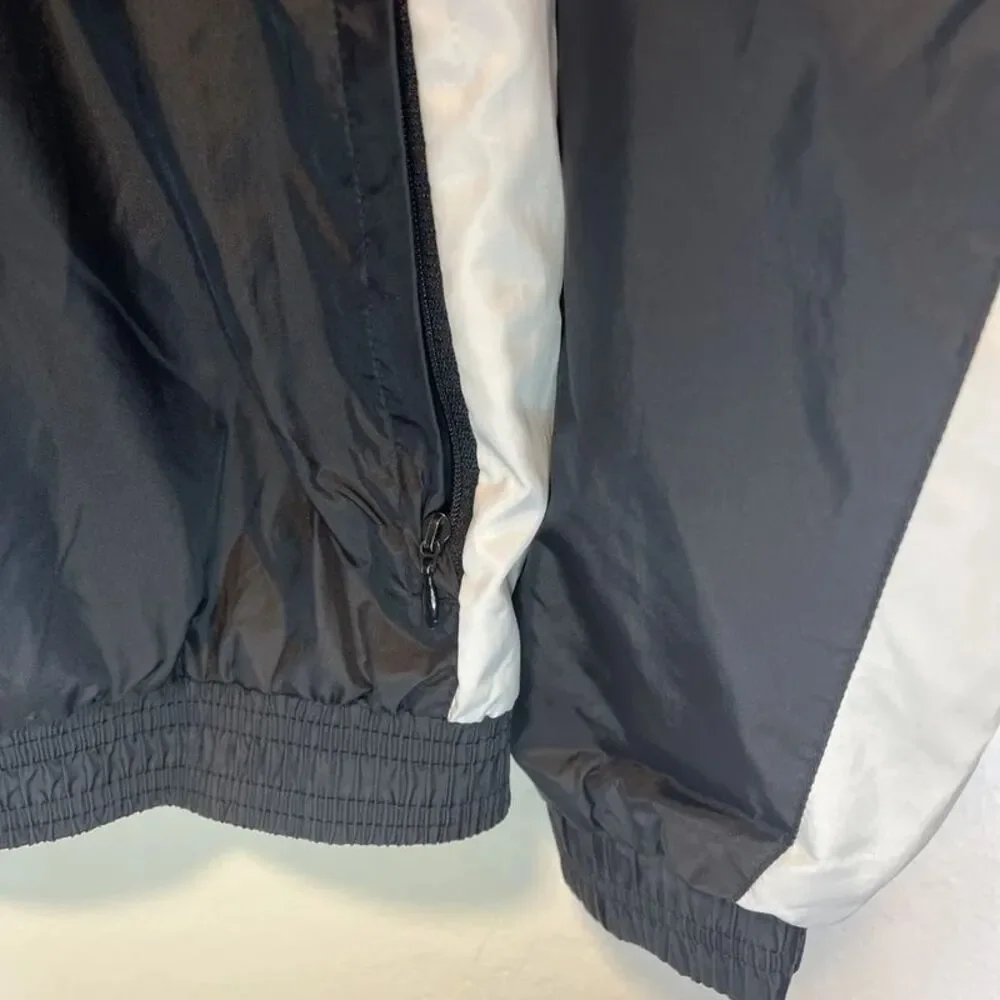 Y2K Cal Football Adidas Mens Medium Black White Full Zip Windbreaker Vintage EUC